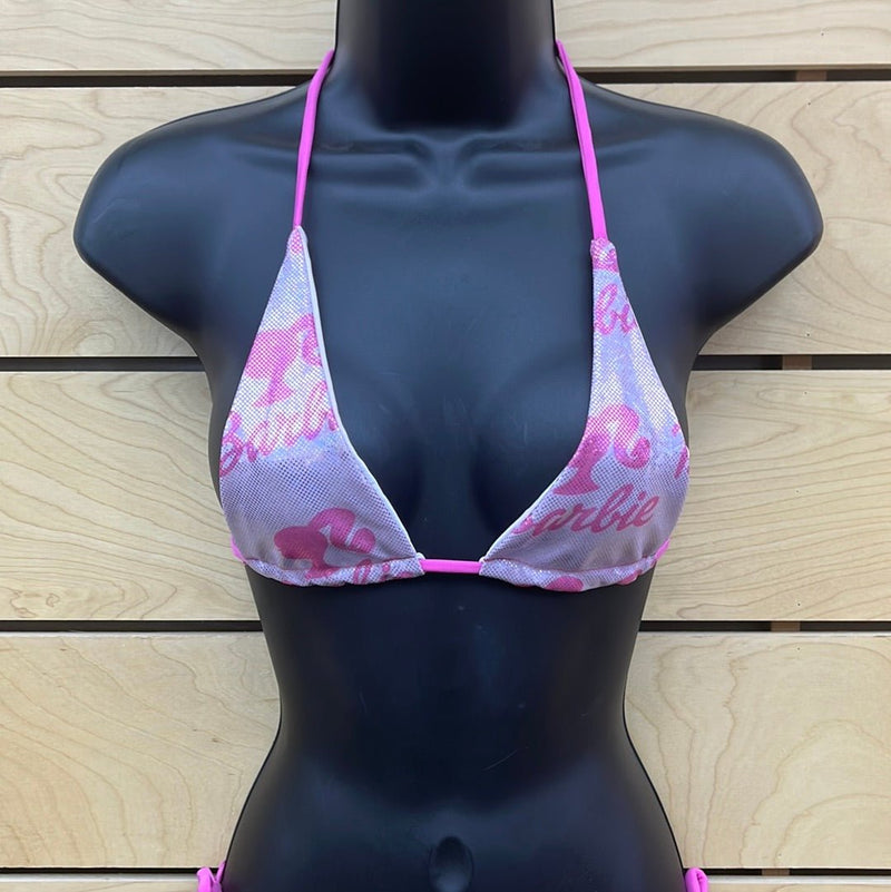 Demon Bikini – An Online Bikini Store in USA - Silver & Pink // Triangle Top - Bikini Top - 2