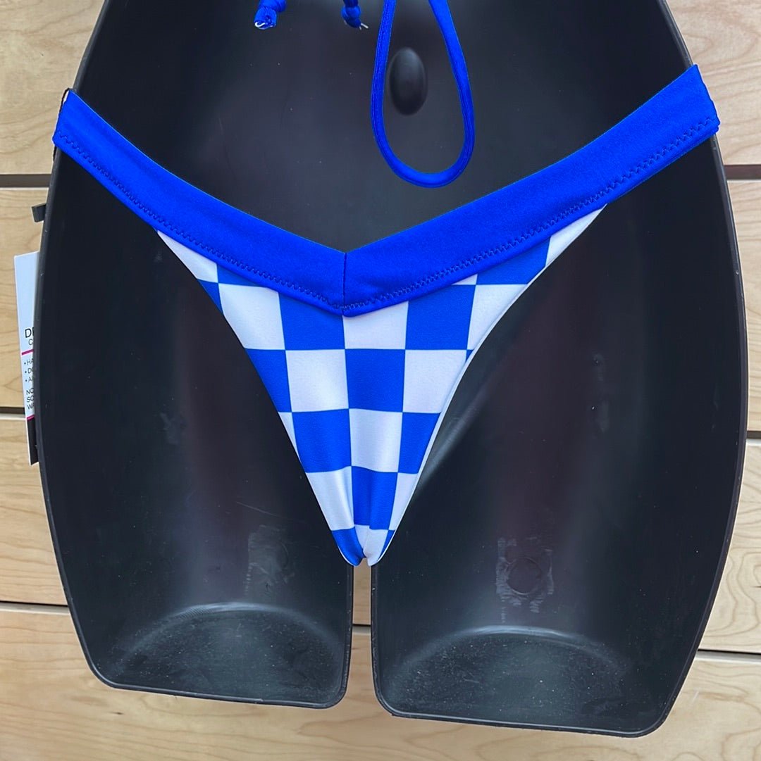 Demon Bikini – An Online Bikini Store in USA - Blue & White Checkered // Bottom - Bikini Bottom - 5