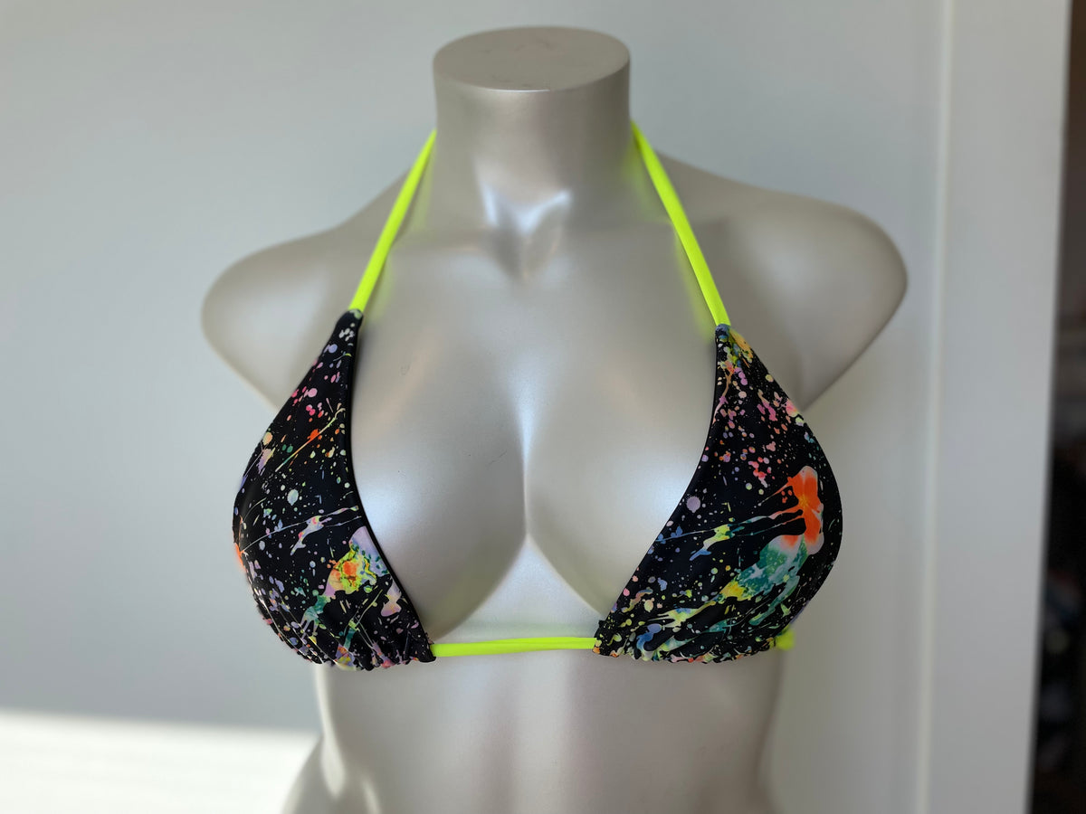 Demon Bikini – An Online Bikini Store in USA - Yellow Splat // Top - Bikini Top - 1