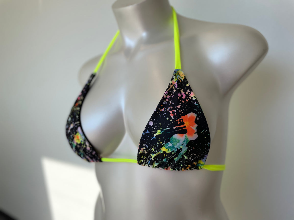 Demon Bikini – An Online Bikini Store in USA - Yellow Splat // Top - Bikini Top - 3