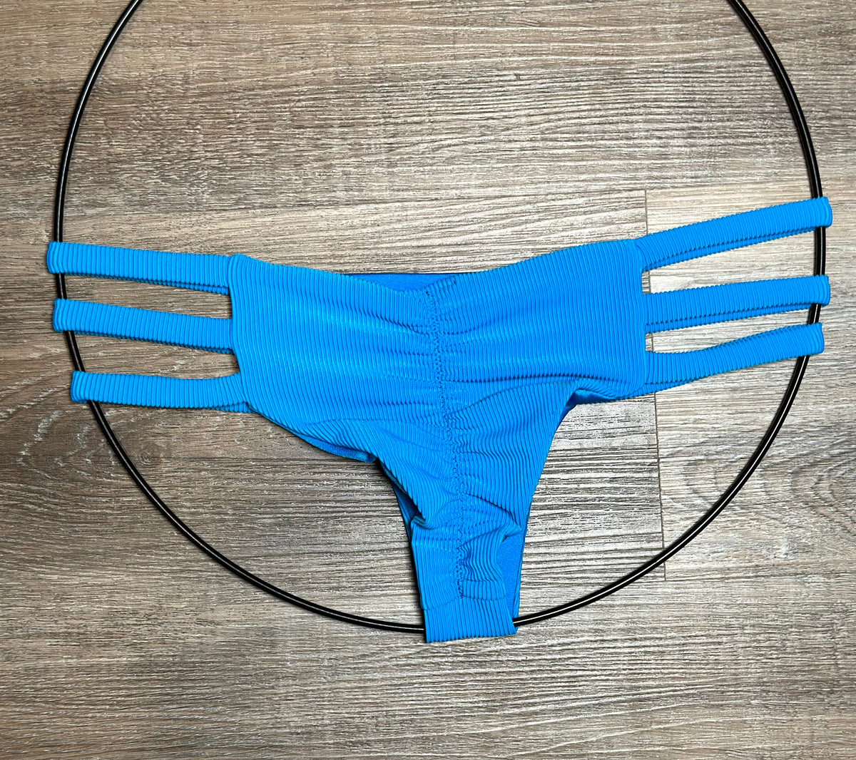 Demon Bikini – An Online Bikini Store in USA - Hawaii Blue Ribbed // Strappy Bottom - Bikini Bottom - 3